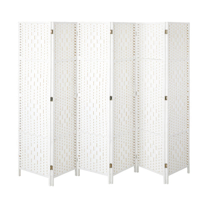 Oikiture 6 Panel Room Divider Privacy Screen White-Room Divider-PEROZ Accessories
