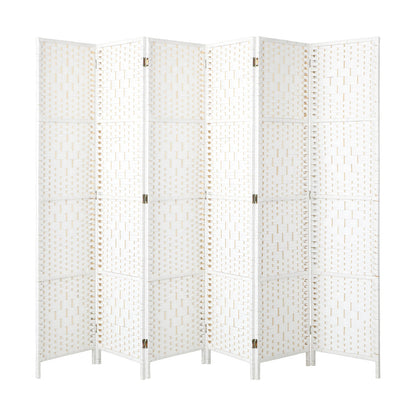 Oikiture 6 Panel Room Divider Privacy Screen White-Room Divider-PEROZ Accessories