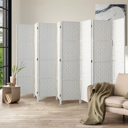 Oikiture 8 Panel Room Divider Privacy Screen White-Room Divider-PEROZ Accessories