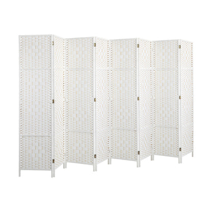 Oikiture 8 Panel Room Divider Privacy Screen White-Room Divider-PEROZ Accessories