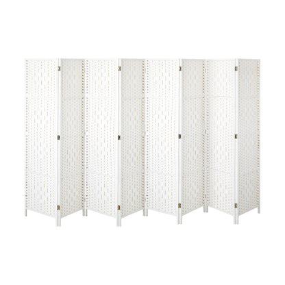 Oikiture 8 Panel Room Divider Privacy Screen White-Room Divider-PEROZ Accessories