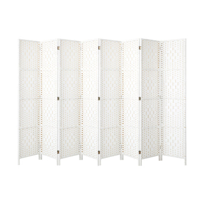 Oikiture 8 Panel Room Divider Privacy Screen White-Room Divider-PEROZ Accessories