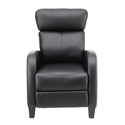 Artiss Massage Recliner Chair Small Recliner Sofa for Adults PU Leather Black-Furniture > Bar Stools &amp; Chairs > Arm Chairs &amp; Recliners-PEROZ Accessories