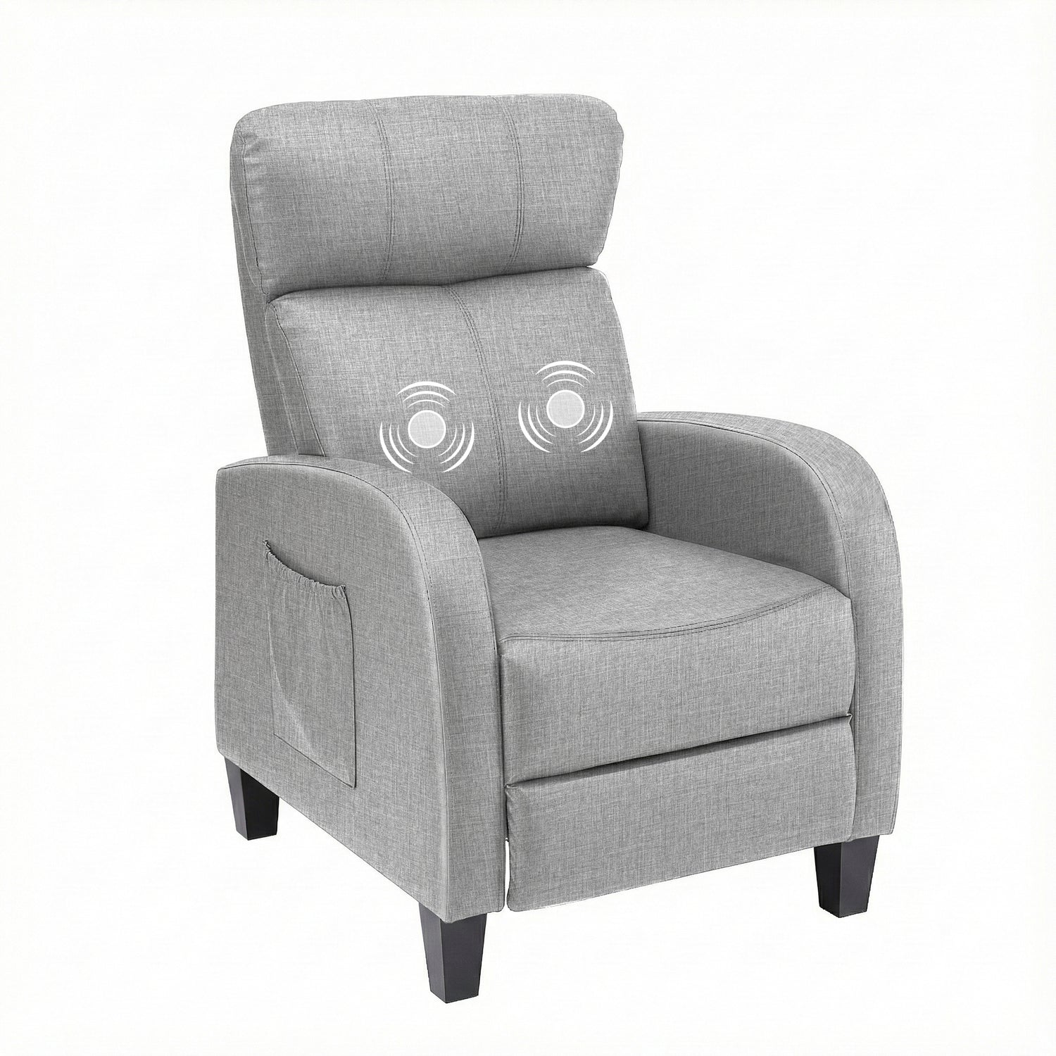 Artiss Massage Recliner Chair Small Recliner Sofa for Adults Fabric Grey-Furniture > Bar Stools &amp; Chairs > Arm Chairs &amp; Recliners-PEROZ Accessories