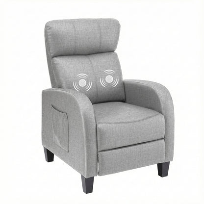 Artiss Massage Recliner Chair Small Recliner Sofa for Adults Fabric Grey-Furniture > Bar Stools &amp; Chairs > Arm Chairs &amp; Recliners-PEROZ Accessories