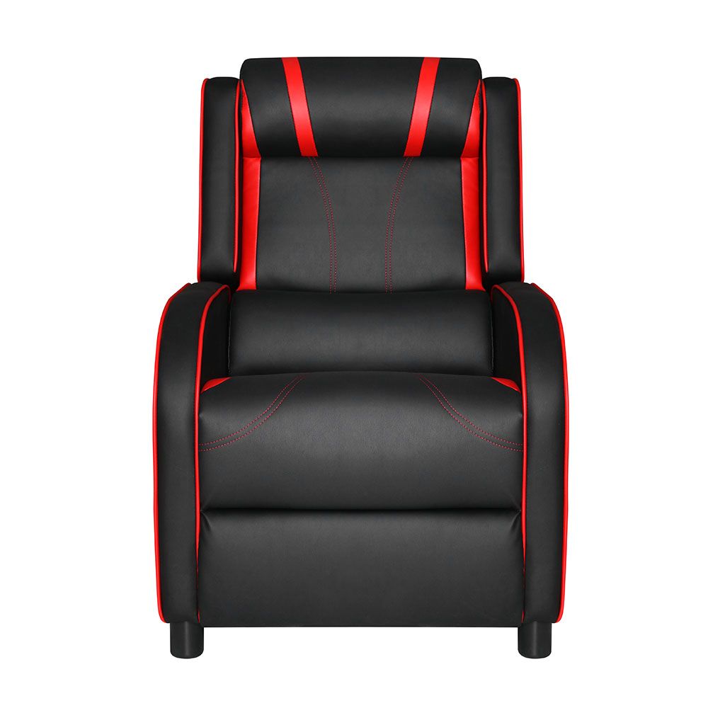 Artiss Recliner Chair Gaming Chair Leather Black Serik-Health &amp; Beauty > Massage-PEROZ Accessories