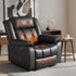 Artiss Manual Massage Recliner Chair for Living Room, Leather Sofa Lounge Reclining Chair with 2 USB Port, 160° Recline Reading Chair with 20CM Wide Armrests, 8 Point Vibration & Lumbar Heat, Black-Furniture > Bar Stools & Chairs > Arm Chairs & Recliners-PEROZ Accessories