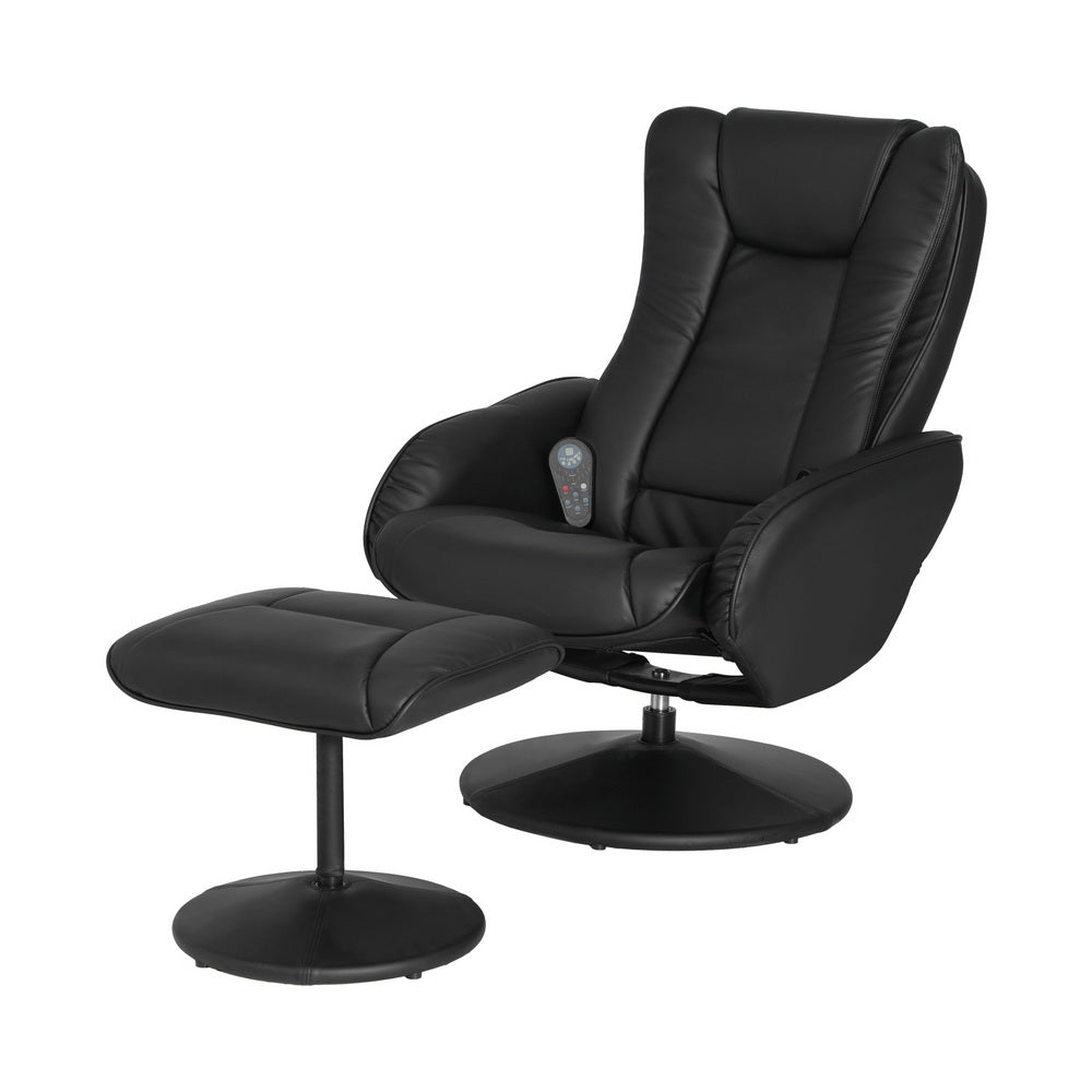 Artiss Recliner Chair Electric Heated Massage Chairs Faux Leather Cobble-Furniture &gt; Bar Stools &amp; Chairs-PEROZ Accessories