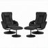 Artiss 2X Recliner Chair Ottoman Heated Massage Black-Furniture > Bar Stools & Chairs > Arm Chairs & Recliners-PEROZ Accessories