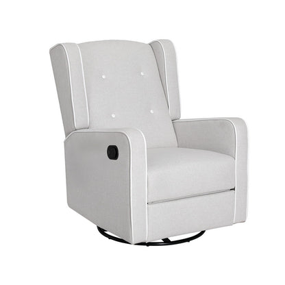 Artiss Recliner Armchair 360Â° Swivel Grey Fabric-Furniture &gt; Bar Stools &amp; Chairs-PEROZ Accessories