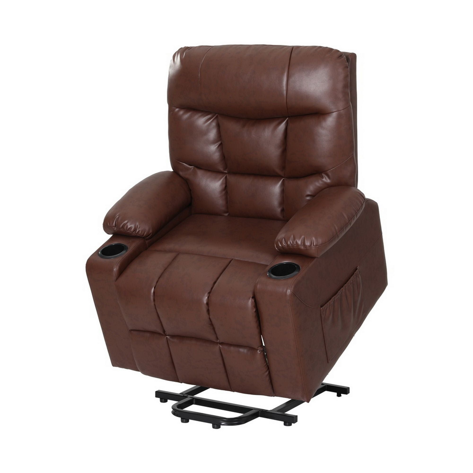 Artiss Recliner Chair Lift Assist Heated Massage Chair Leather Claude-Furniture > Bar Stools &amp; Chairs-PEROZ Accessories