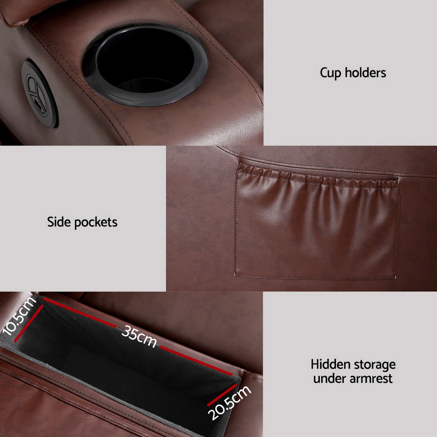Artiss Recliner Chair Lift Assist Heated Massage Chair Leather Claude-Furniture > Bar Stools &amp; Chairs-PEROZ Accessories
