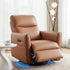 Artiss Swivel Recliner Chair Leather Rocking Reclining Sofa with Charging Ports LED Brown-Furniture > Bar Stools & Chairs > Arm Chairs & Recliners-PEROZ Accessories
