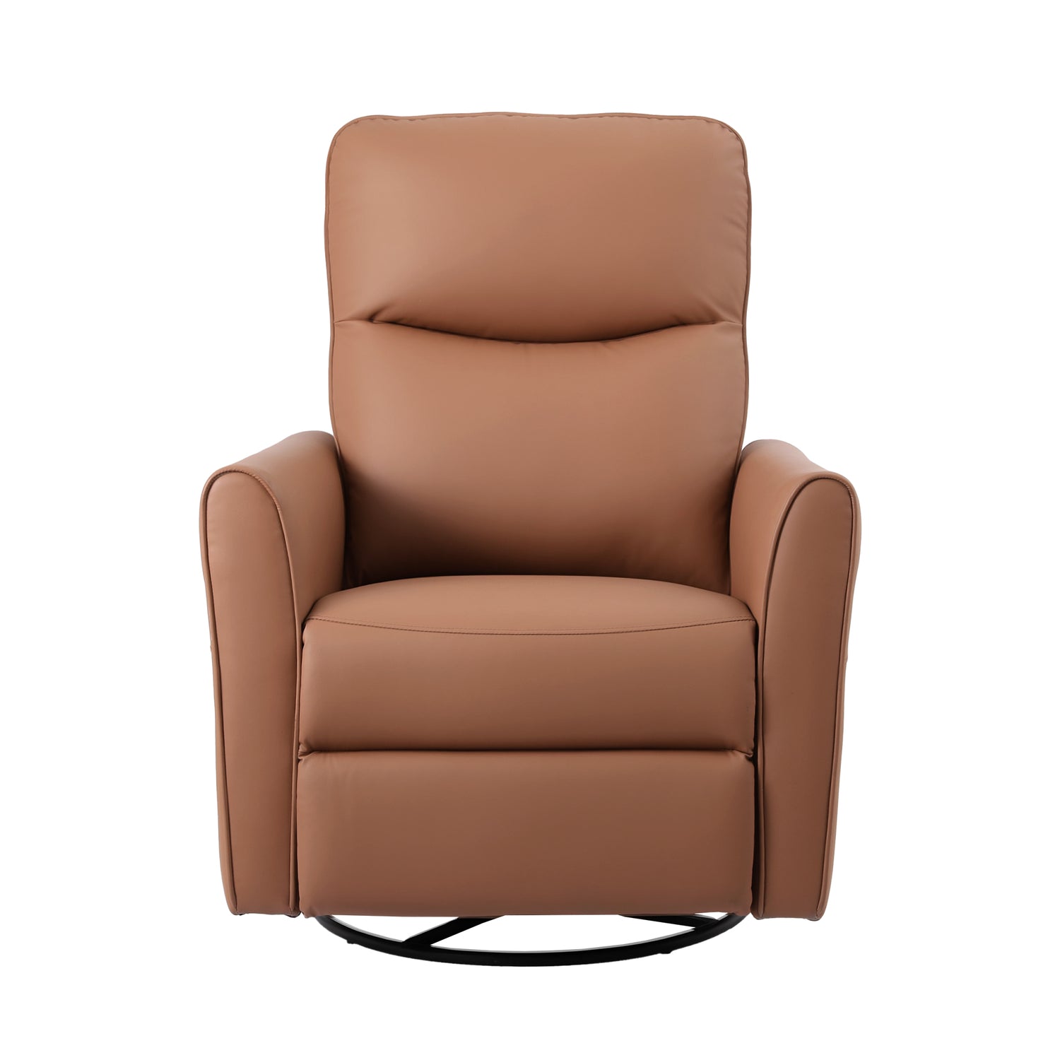 Artiss Swivel Recliner Chair Leather Rocking Reclining Sofa with Charging Ports LED Brown-Furniture > Bar Stools &amp; Chairs > Arm Chairs &amp; Recliners-PEROZ Accessories
