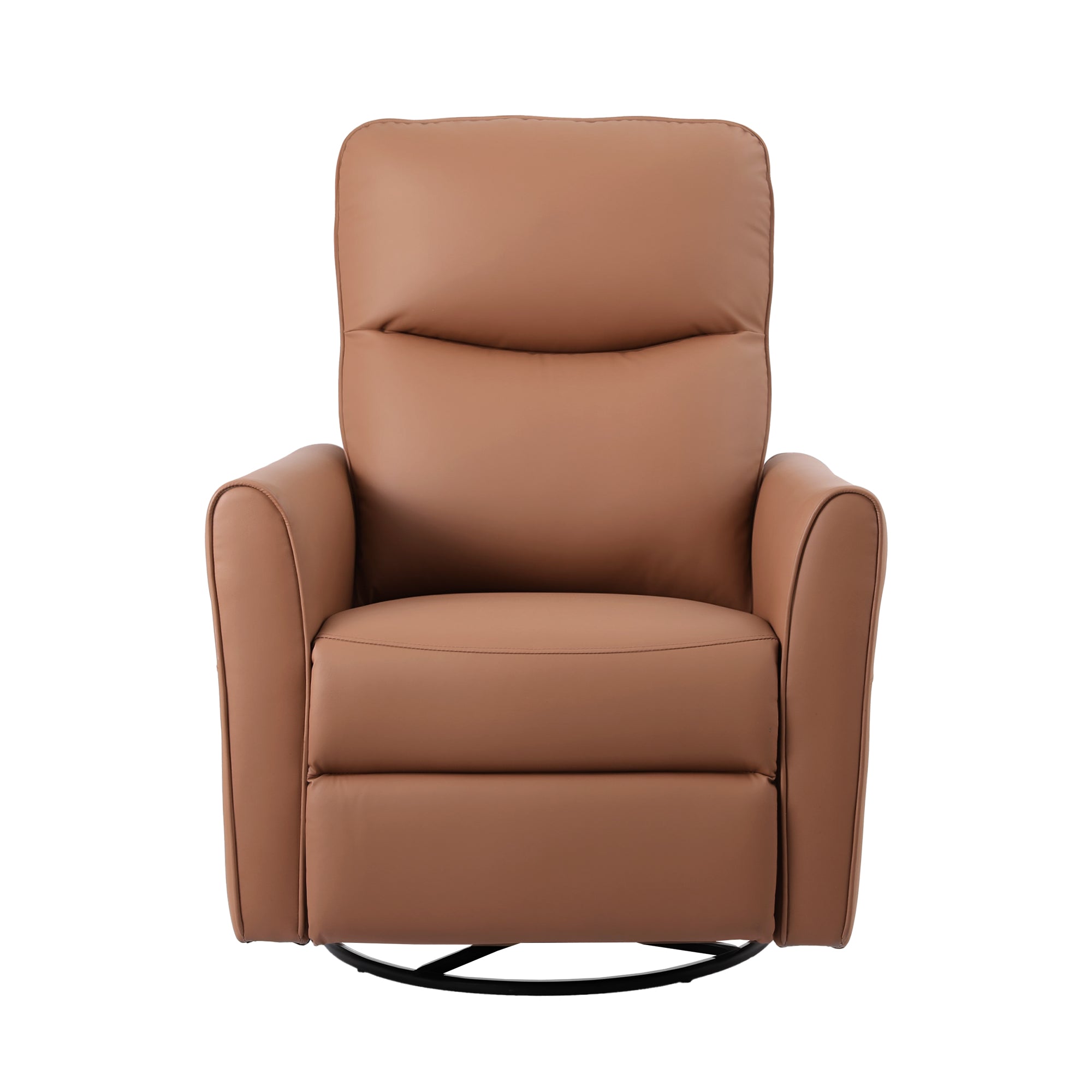 Artiss Swivel Recliner Chair Leather Rocking Reclining Sofa with Charging Ports LED Brown-Furniture > Bar Stools &amp; Chairs > Arm Chairs &amp; Recliners-PEROZ Accessories