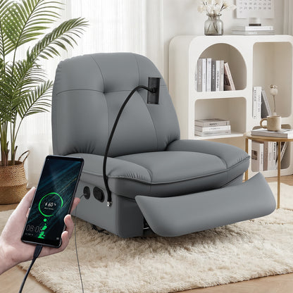 Artiss Manual Swivel Rocker Recliner with USB Ports Rocking Chair Nursery Sofa Lounge-Furniture > Bar Stools &amp; Chairs > Arm Chairs &amp; Recliners-PEROZ Accessories