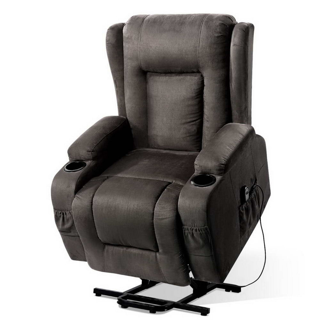 Artiss Recliner Chair Lift Assist Heated Massage Chair Velvet Rukwa-Health &amp; Beauty > Massage-PEROZ Accessories