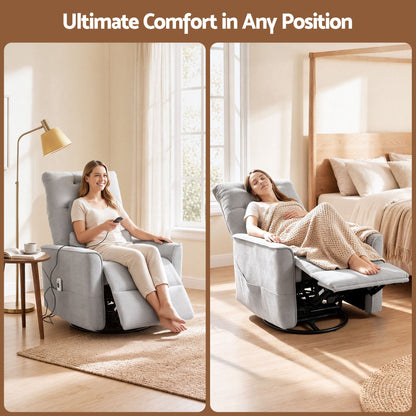 Artiss Electric Massage Recliner Chair with 270° Swivel &amp; Heat, Grey
