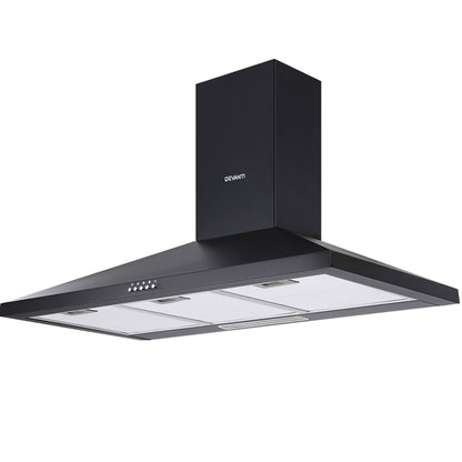 Devanti 900mm Range Hood 90cm Rangehood Black-Rangehoods-PEROZ Accessories
