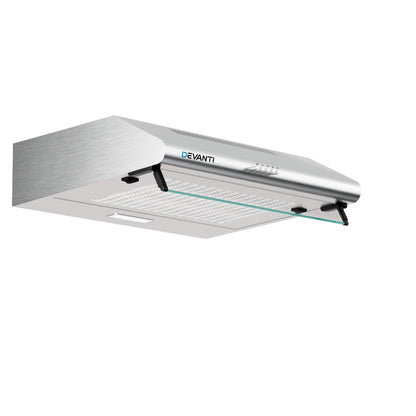 Devanti 600mm Range Hood 60cm Rangehood Kitchen Canopy LED Light Stainless Steel-Appliances &gt; Kitchen Appliances-PEROZ Accessories
