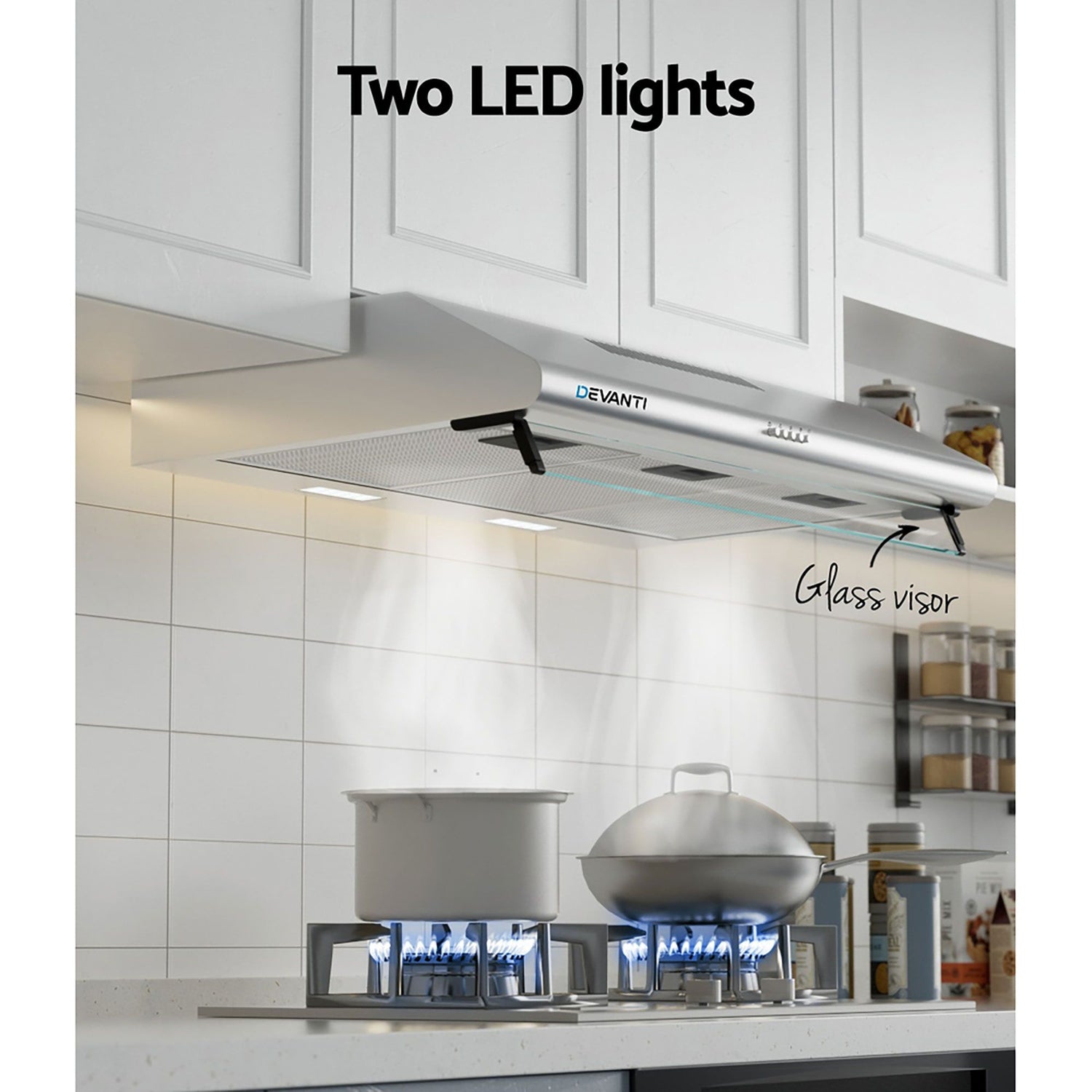Devanti 900mm Range Hood 90cm Rangehood Stainless Steel-Appliances > Kitchen Appliances > Cooking Ranges-PEROZ Accessories