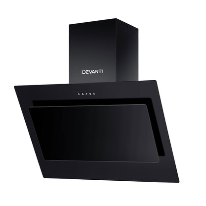 Devanti 900mm Range Hood 90cm Rangehood Glass Black-Rangehoods-PEROZ Accessories