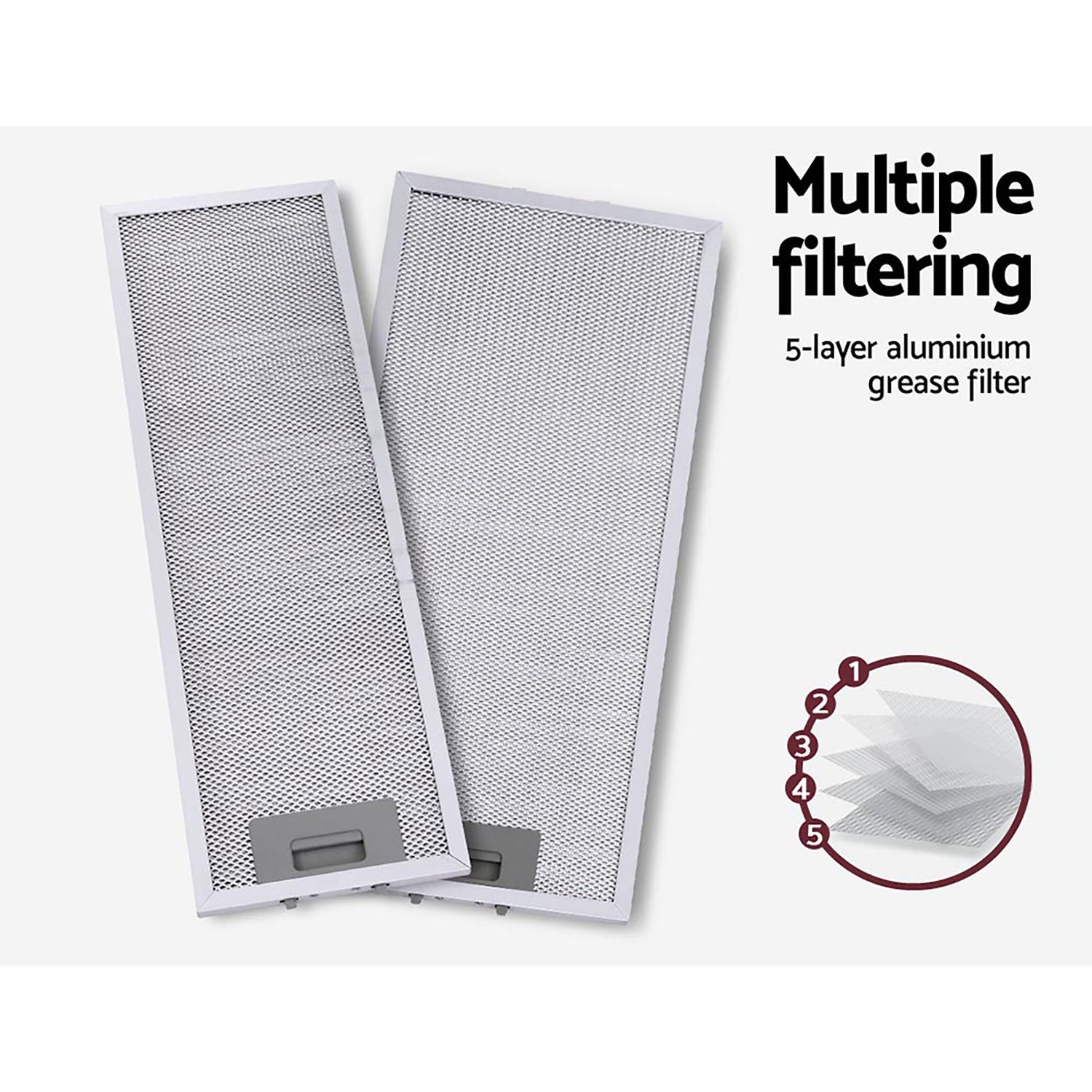 Devanti 600mm Range Hood 60cm Slide out Rangehood Stainless Steel-Rangehoods-PEROZ Accessories