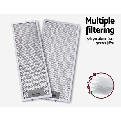 Devanti 600mm Range Hood 60cm Slide out Rangehood Stainless Steel-Rangehoods-PEROZ Accessories