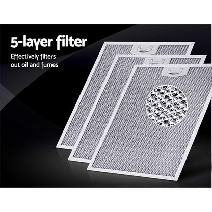 Devanti 900mm Range Hood 90cm Rangehood Glass Stainless Steel-Rangehoods-PEROZ Accessories