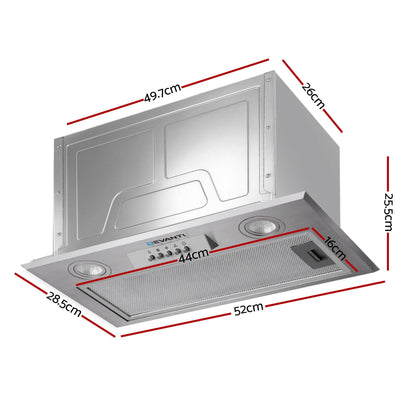 Devanti 520mm Range Hood 52cm Rangehood Stainless Steel-Rangehoods-PEROZ Accessories