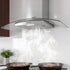 Devanti 90cm Range Hood Curved Glass Canopy Rangehood Kitchen Exhaust Fan-Appliances > Kitchen Appliances > Cooking Ranges-PEROZ Accessories