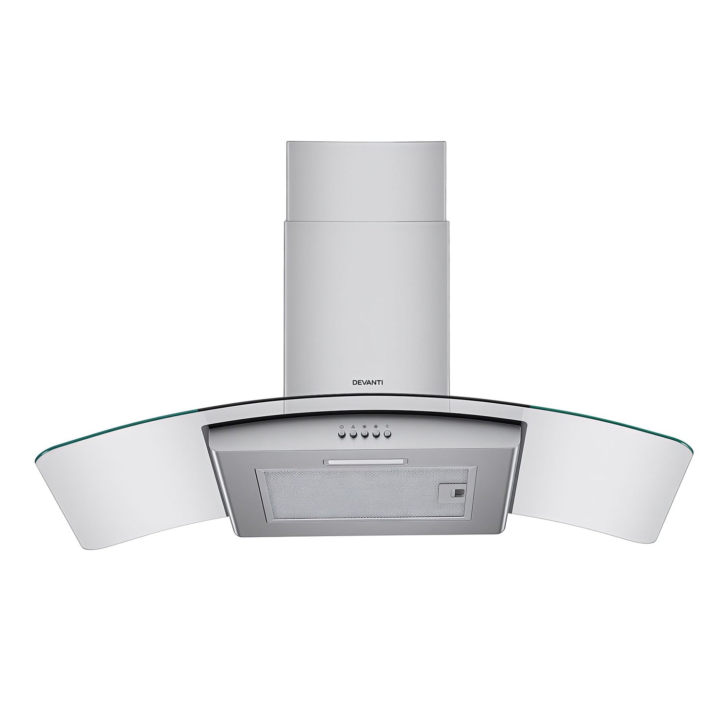 Devanti 90cm Range Hood Curved Glass Canopy Rangehood Kitchen Exhaust Fan-Appliances > Kitchen Appliances > Cooking Ranges-PEROZ Accessories
