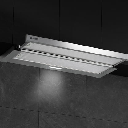 Devanti 900mm Range Hood 90cm Slide out Rangehood Stainless Steel-Appliances &gt; Kitchen Appliances-PEROZ Accessories