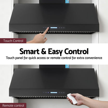 Devanti 1200mm Commercial BBQ Range Hood Dual Motor W/ Remote Control Black-Appliances &gt; Kitchen Appliances &gt; Cooking Ranges-PEROZ Accessories