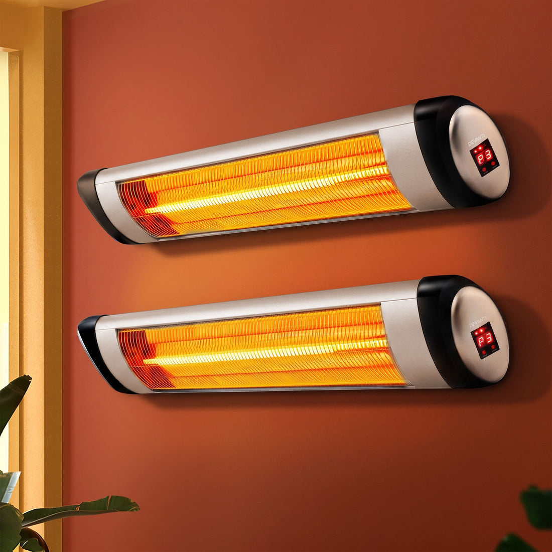 Devanti 2PCS Electric Radiant Strip Heater Indoor Outdoor Patio Remote Control 1500W-Appliances > Heaters > Patio Heaters-PEROZ Accessories