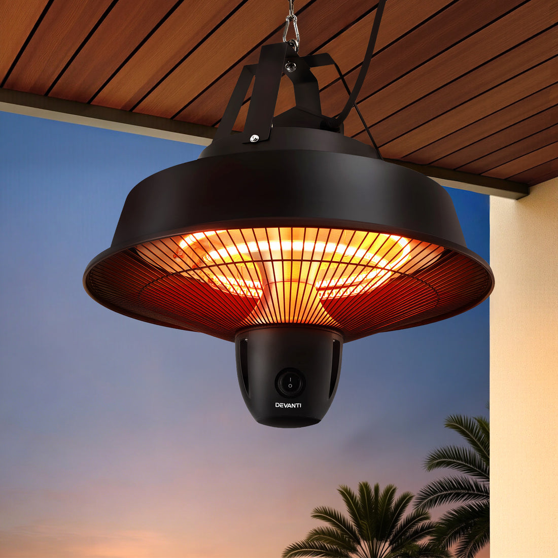 Devanti 2000W Electric Patio Heater Ceiling Mounted Hanging Heaters Remote-Appliances > Heaters > Patio Heaters-PEROZ Accessories