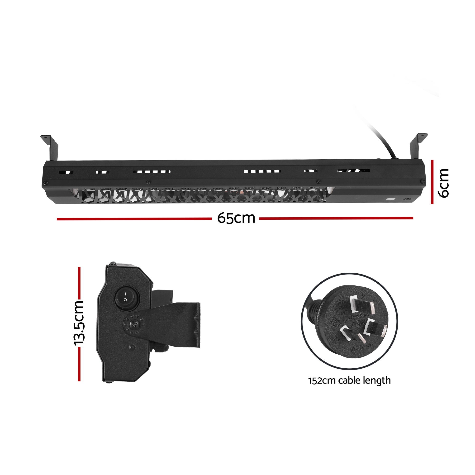 Devanti Electric Strip Heater Radiant Heaters 2000W-Heaters-PEROZ Accessories