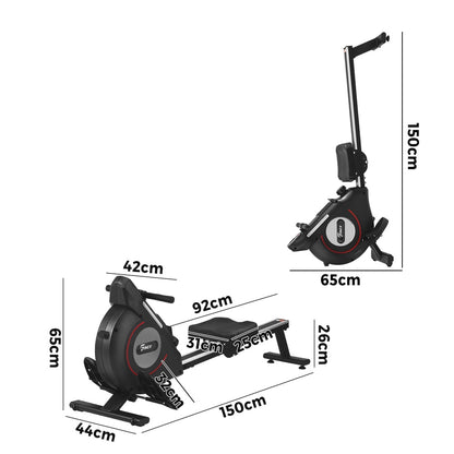 Finex Rowing Machine Rower Magnetic Resistance Exercise Fitness Black-Rowing Machine-PEROZ Accessories
