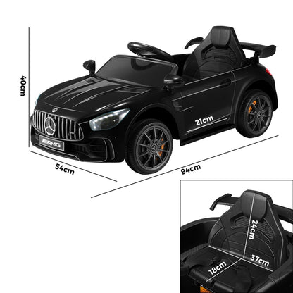 Kids Ride On Car Mercedes-Benz AMG GTR Licensed Remote Electric Toy Gift 12V Black-Ride On Car-PEROZ Accessories