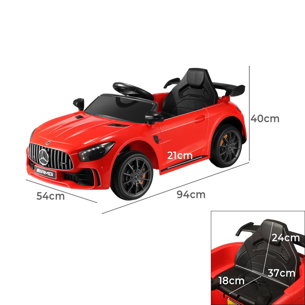 Kids Ride On Car Mercedes-Benz AMG GTR Licensed Electric Vehicle Toy Gift 12V Red-Ride On Car-PEROZ Accessories