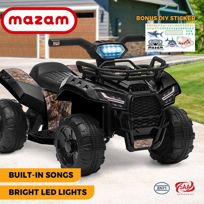 Mazam Ride On Car Electric ATV Bike Vehicle for Toddlers Kids Rechargeable Black-Ride on Toys - Cars-PEROZ Accessories