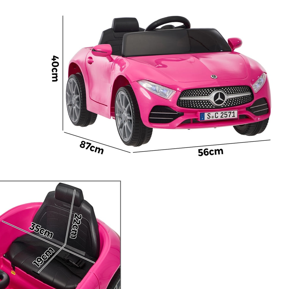 Kids Ride On Car 12V Mercedes-Benz Licensed Remote Control Toy Pink-Ride On Car-PEROZ Accessories