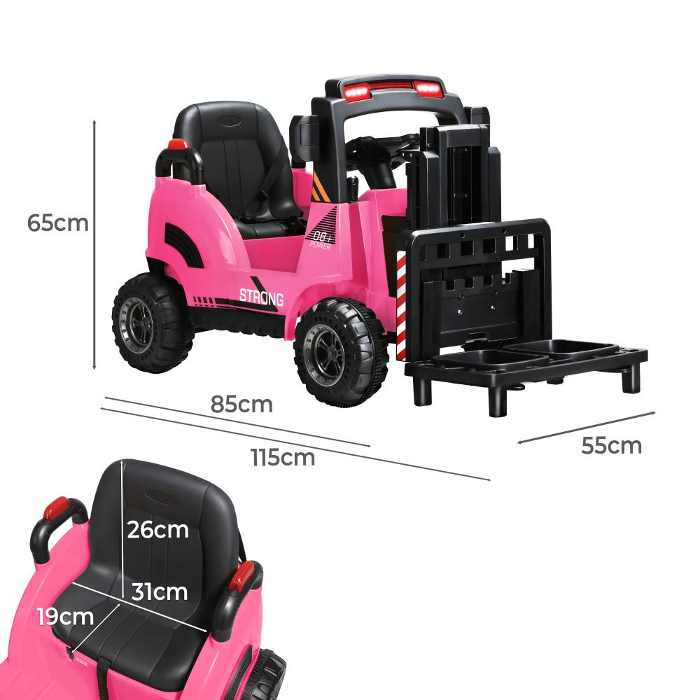 Mazam Ride-On Forklift Electric Car Toy for Toddlers Kids 12V Rechargeable Pink-Ride On Car-PEROZ Accessories