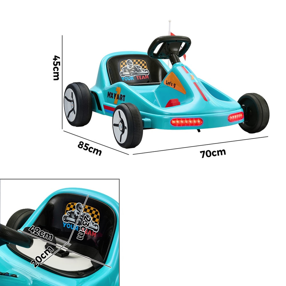 Mazam Ride on Car Electric Kart with Light Bluetooth Blue-Ride On Car-PEROZ Accessories