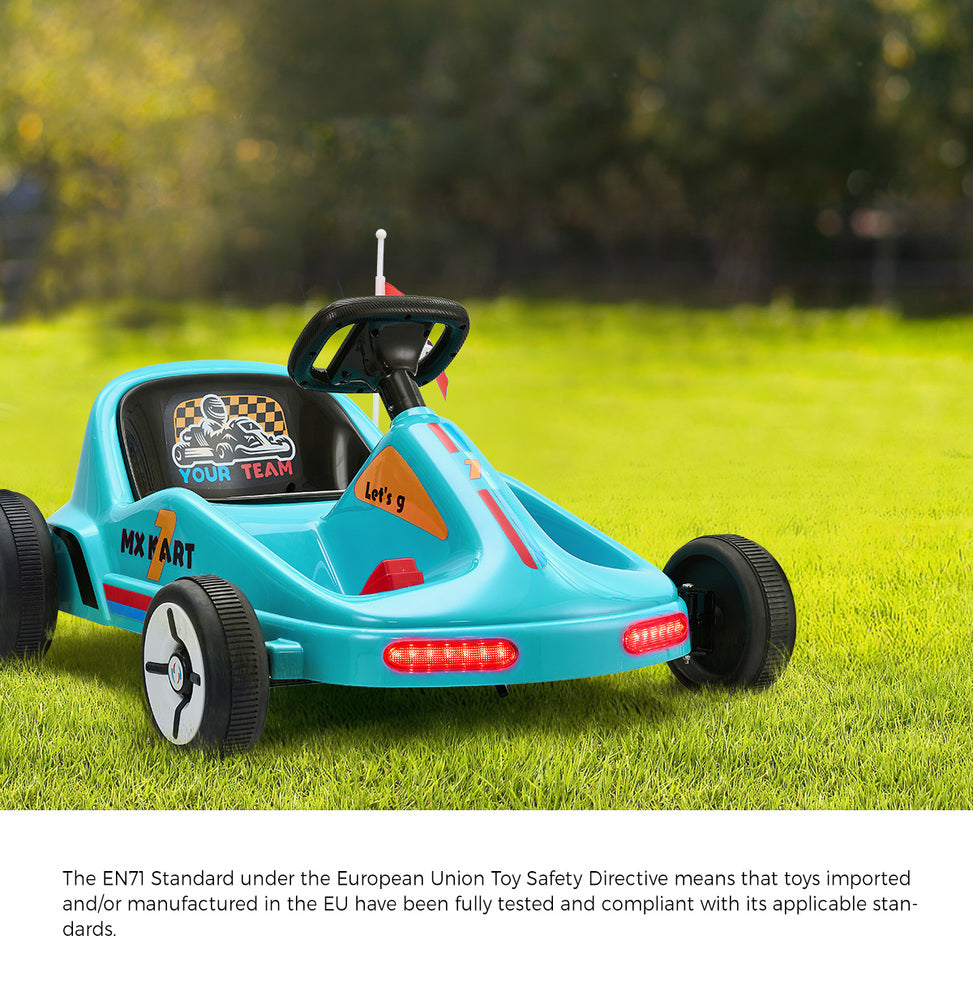 Mazam Ride on Car Electric Kart with Light Bluetooth Blue-Ride On Car-PEROZ Accessories