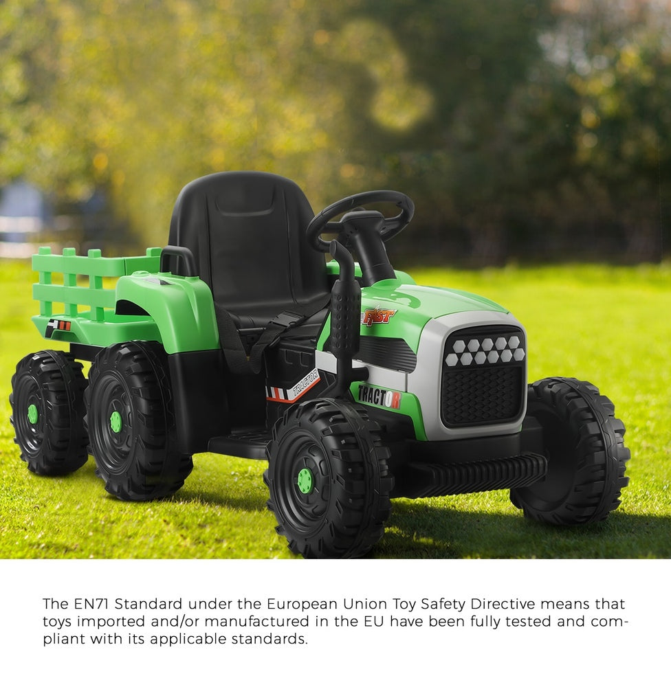 Mazam Kids Ride On Car Tractor 12V Toys Remote Control Green-Ride On Car-PEROZ Accessories