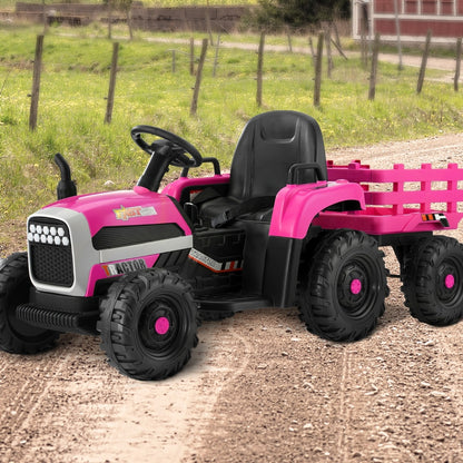 Mazam Kids Ride On Car Tractor 12V Toys Remote Control Pink-Ride On Car-PEROZ Accessories