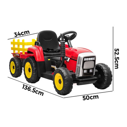 Mazam Kids Ride On Tractor W/ Trailer Electric Vehicle Toy Car Bluetooth Gift-Ride on Toys - Cars-PEROZ Accessories