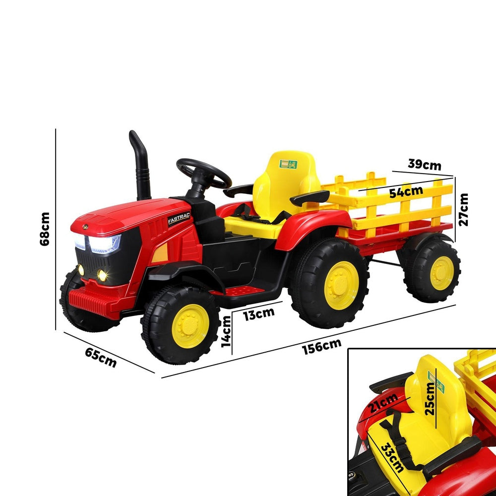 Mazam XL Ride On Tractor 12V Kids Electric Vehicle Toy Cars W/ Trailer Remote-Ride On Car-PEROZ Accessories