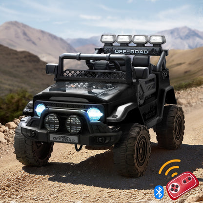 Mazam Ride on Car Electric Jeep Bluetooth Black-Ride On Car-PEROZ Accessories